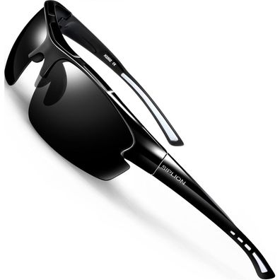 Sonnenbrille Herren polarisiert UV400 Schutz Schwarz (Non Verspiegelt)