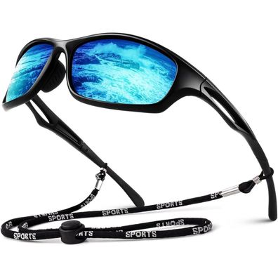 Sonnenbrille Polarisiert TR90 UV400 Cat3 Herren Schwarz Blau