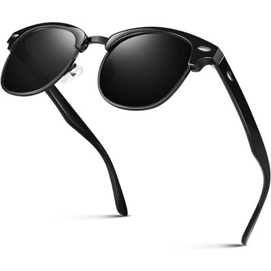 Sonnenbrille 1 Glänzender Schwarz Grau( Schwarz Kante)