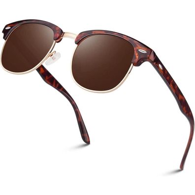 Sonnenbrille polarisiert Herren Damen 1 Leopardenmuster Braun