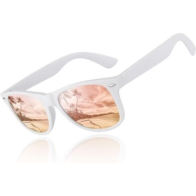 Sonnenbrille Polarisiert Unisex 1 Mattweiß Rahmen Revo Roségold Linse