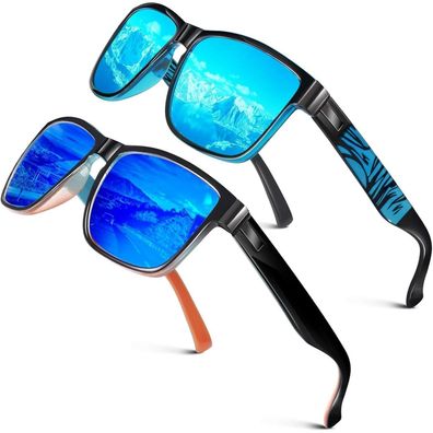 Sonnenbrille 2er-pack Schwarz Blau Blau Blau Rot Dunkel Blau