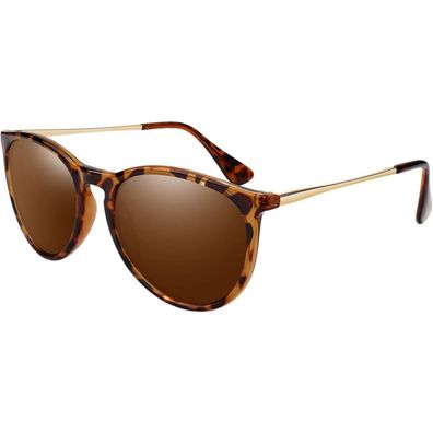 Sonnenbrille Damen Polarisiert UV400 1 Leoparden Rahmen Braun Linse