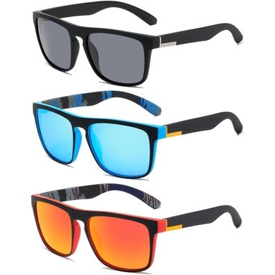 Sonnenbrille 3er Set polarisiert UV-Schutz Unisex