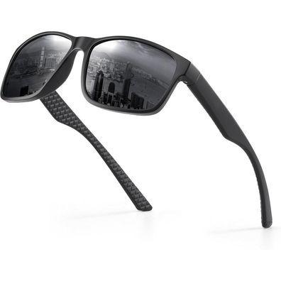 Occhsouo Sonnenbrille Herren Damen Polarisierte UV400 Sport Brille Schwarz Retro