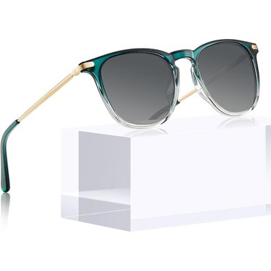 Sonnenbrille Rahme Farbverlauf Grün Linse Farbverlauf Grau