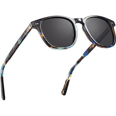 CARFIA Vintage Polarisierte Sonnenbrille für Herren, UV-Schutz Fahrerbrillen,