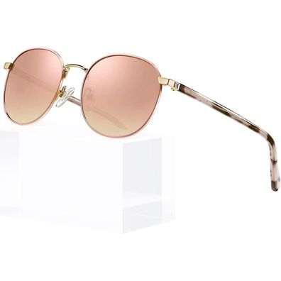 Sonnenbrille Damen Polarisierte Runde Metall Rahmen N3 Linsen: osa