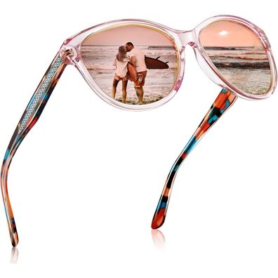 Sonnenbrille Damen verspiegelte polarisierte UV400 M4-verspiegelt Rosa