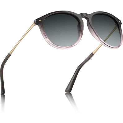 Sonnenbrille Polarisierte UV400 Vintage Damen poliert farbverlauf Grau