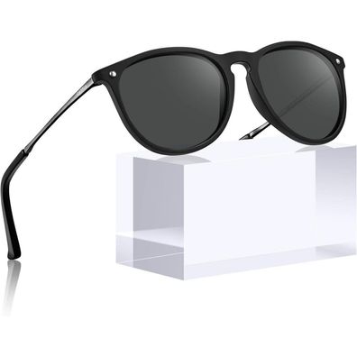 Sonnenbrille Polarisierte UV400 Damen Herren Unisex schwarz schwarz