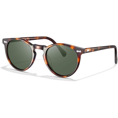 Sonnenbrille Rund Damen Polarisierte A Rahmen Schildpatt Linsen Grün