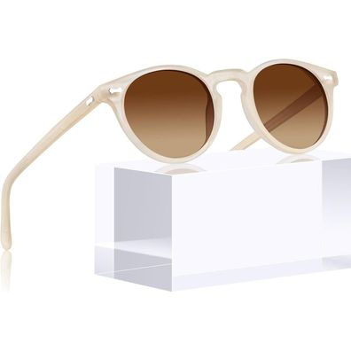 Sonnenbrille Runde Damen A20 Matt Rahmen verlauf Braun Linsen