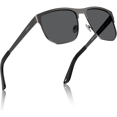 Sonnenbrille Herren polarisiert UV400 C7-silber Rahmen Graue Linsen