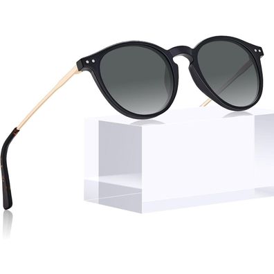 Sonnenbrille Polarisiert UV400 Rund Damen N1 Verlauf Grau Linsen