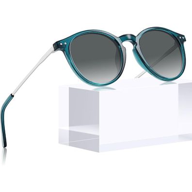 CARFIA Sonnenbrille Damen Herren N2 Rund Vintage Polarisierte Gläser UV400 Schutz