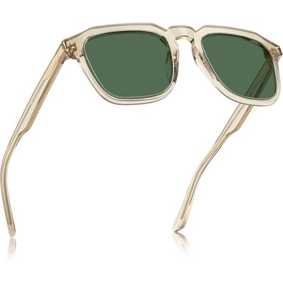 Sonnenbrille Herren Polarisierte Transparent Rahmen Grüne Linse