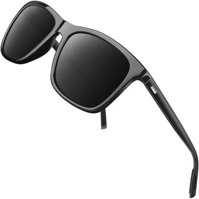 Sonnenbrille polarisiert Herren Damen Rechteck 1 Schwarz