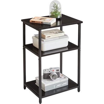 IBUYKE Beistelltisch 3 Ebenen Metallgestell Schwarz Wohnzimmer Schlafzimmer