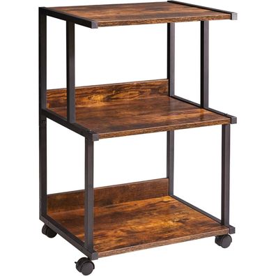 Druckerständer 3 Tier mit Rollen und Ablage, für Büro und Zuhause