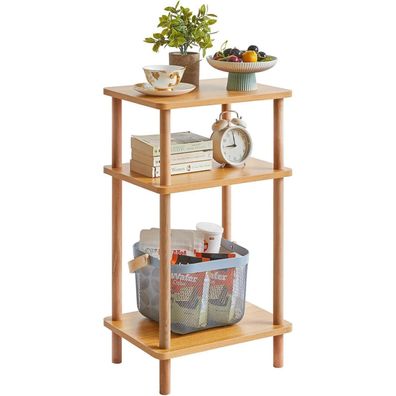 IBUYKE Holz Beistelltisch 3 Ebenen 39x29x68.5cm Couchtisch Schlafzimmer