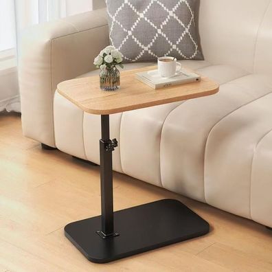 Beistelltisch Holz C Form Höhenverstellbar Couchtisch Klein Side Table