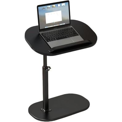 Beistelltisch Holz C Form Schwarz Höhenverstellbar Sofa Laptop Stand