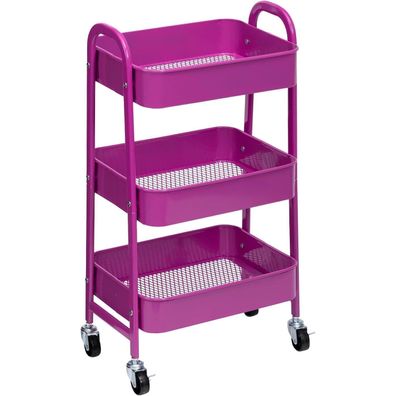Aufbewahrungswagen 3-Etagen Metall Küchenwagen Rollwagen Servierwagen 70cm