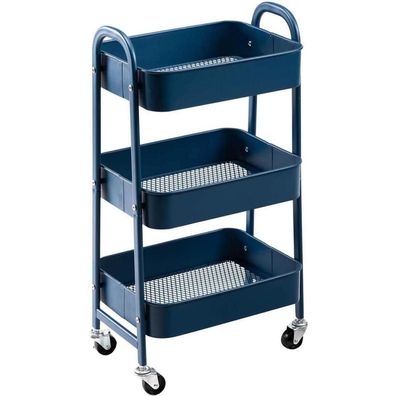 Rollwagen Metall 3-Etagen Küchenwagen Servierwagen Organizer mit Rädern