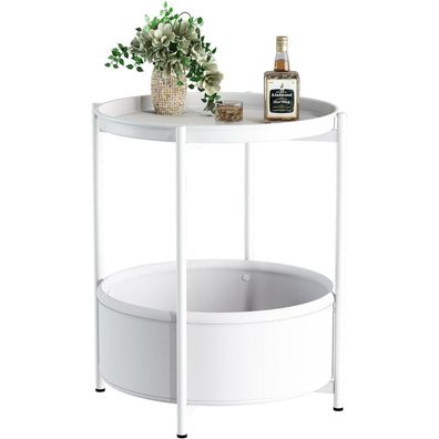 Runder Beistelltisch mit Stoffkorb Moderner Stil