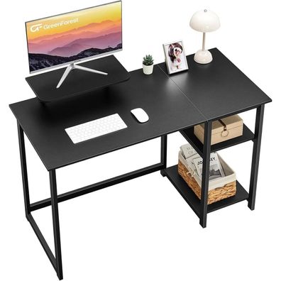 Schreibtisch mit Stauraum 100cm Schwarz - GreenForest