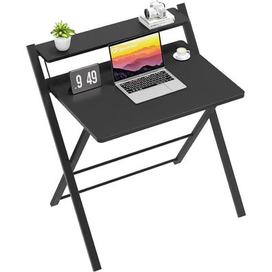 Klappbarer Schreibtisch Regal Keine Montage Schwarz 63x45x70cm