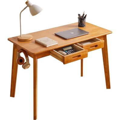 Holz Schreibtisch mit Schublade und Hängestange 100x50x75cm Kirschholzfarbe