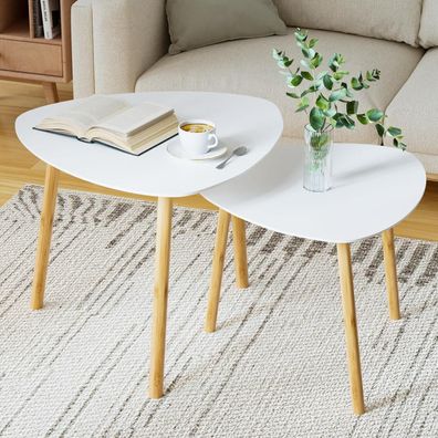 Modernes 2er Set Couchtisch Beistelltisch Wohnzimmer