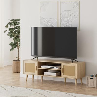 TV Lowboard Schwarz 137x38x48cm 60 Zoll Fernsehschrank Wohnzimmer Board