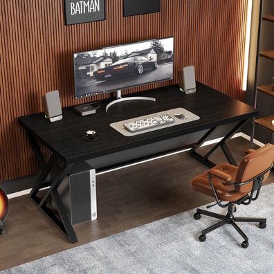 Computertisch LVB Industrie Design 140x60x75.5 cm Schwarz