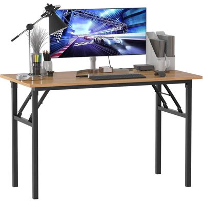 Klapptisch Computertisch PC Tisch 120x60x75 cm Büro Esstisch Teak Schwarz