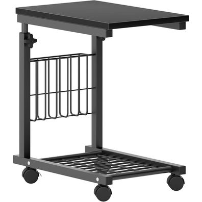 Laptoptisch Beistelltisch Höhenverstellbar Rollen 48x30cm PC Notebook Sofatisch