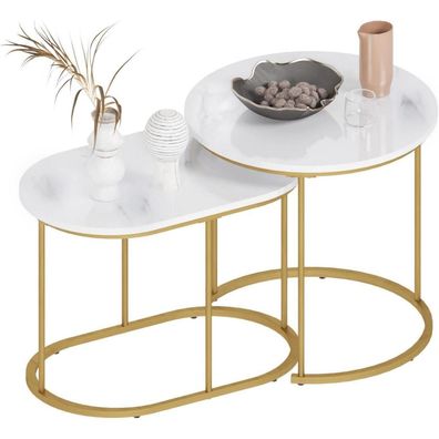 Satztische 2er Set Wohnzimmer Couchtisch Beistelltisch Metallgestell