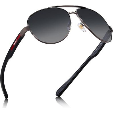 Pilotenbrille Herren polarisierte UV400 F7 Linsen: arbverlauf Graue