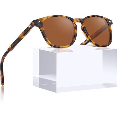 Sonnenbrille polarisierte Damen Acetate Rahmen Schildpatt Linsen Braun