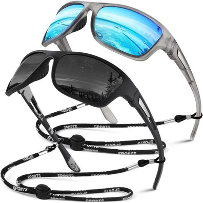 Sunier Sport Sonnenbrille Herren Damen Polarisierte Fahrradbrille, Unzerbrechlich,