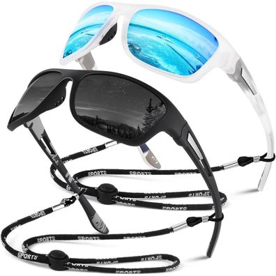 Sunier Sport Sonnenbrille Herren Damen Polarisierte Fahrradbrille, Unzerbrechlich,