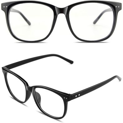 Hornbrille Nerdbrille Fakebrille Damen 1.1 Glänzend Schwarz