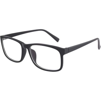 GQUEEN Nerdbrille PO2 Matt Schwarz, Brille Ohne Stärke für Damen und Herren, UV400
