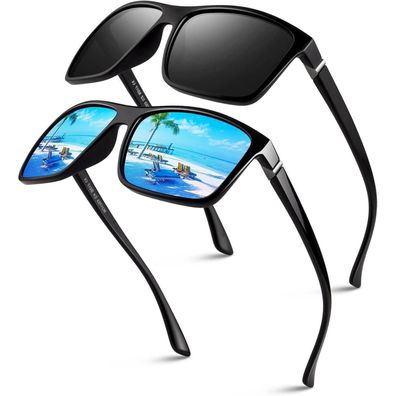 Sonnenbrille Herren 2.1 Matt Schwarz Grau & Glänzend Schwarz Blau
