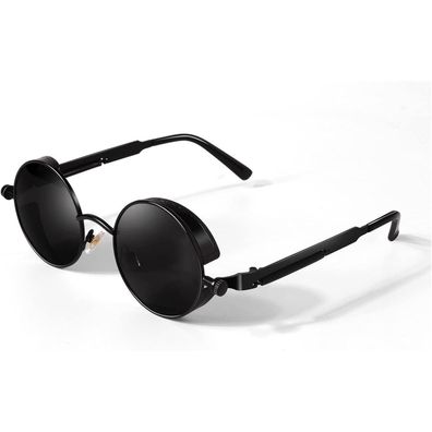 Sonnenbrille Polarisierte Steampunk UV400 Herren Damen 1 Schwarz Grau