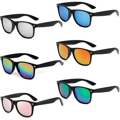 Sonnenbrille Set 6 Stück Herren Damen Vintage Party 6 Colors Mirror