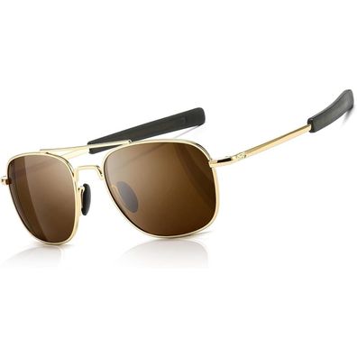 Sonnenbrille Herren Polarisierte Pilot Gold Rahmen Braun Linse
