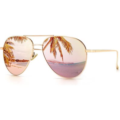 Sungait Übergroße Damen Sonnenbrille - Leichte Mode Pilotenbrille mit polarisierter